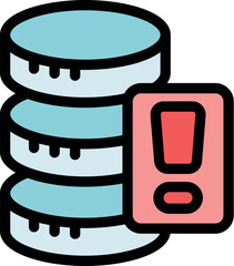 Poster - Database is showing an alert message, indicating a server error, potential data loss, or system failure