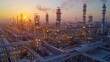 © Tina - Aerial view of an industrial complex at sunset, showcasing smokestacks and pipelines (1)