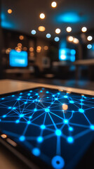 Poster - fiber optic network map displayed on tablet screen