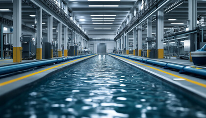 Poster - modern factory environment with clear water and advanced