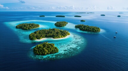 Wall Mural - a group of small islands in the ocean