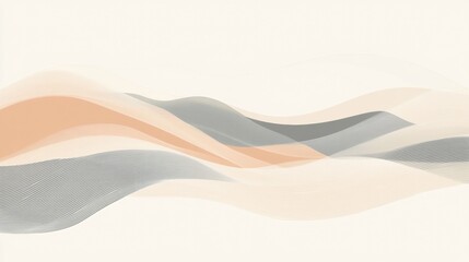 Poster - Abstract waves in soft hues create a serene and calming atmosphere suitable for modern home decor. Generative AI