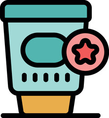 Poster - Marketing strategy places star sticker on coffee cup to promote premium quality product to customers