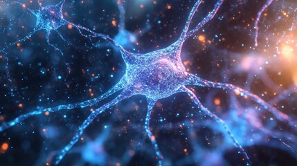 Poster - Complex network of interconnected neurons transmitting electrical signals across synapses, forming the basis of brain function and communication
