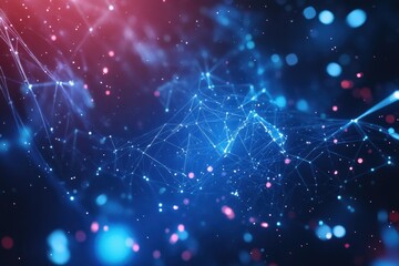 Fototapete - Vibrant abstract representation of digital connections in a futuristic landscape