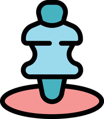 Poster - light blue push pin securing documents to a board, symbolizing organization and task management
