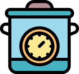 Poster - Multi cooker indicating cooking time with timer, ideal for modern kitchens and busy lifestyles