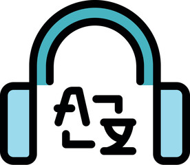 Poster - Headphones are converting text from one language to another using ai powered translation software
