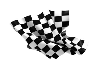 Aufkleber - The checkered flag waves in the wind signaling the end of a race Victory is in sight