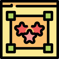 Poster - Three stars symbolize customer rating within website page design elements, indicating positive feedback and user satisfaction