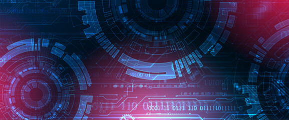 Poster - Abstract background. Scientific and technological concept with the use of technical elements formed in the shape of a circle.