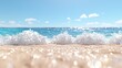 © Kaminashi Nozomi - Ocean waves crashing on sandy beach, sunny day. Ideal for travel brochures