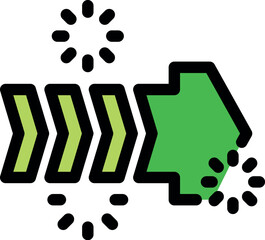 Poster - Green fast forward button is loading and sending data or fast forwarding a video