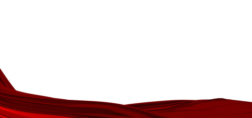 Wall Mural - Smooth elegant red cloth isolated on white background