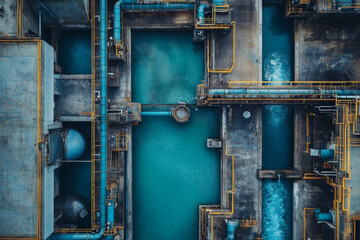 Poster - Aerial view of factory with innovative water systems