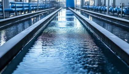 Poster - Modern water management system in factory with clear water