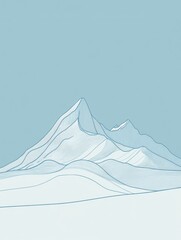 Poster - Mountains with smooth contours backdrop against a clear blue sky showcasing the beauty of natures simple lines. Generative AI