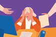 © ADDICTIVE STOCK - An overwhelmed and stressed worker at her desk
