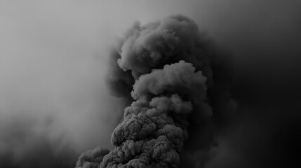 Poster - Abstract monochrome background with gray transparent smoke