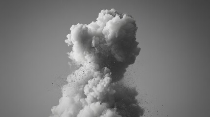 Poster - Abstract monochrome background with gray transparent smoke