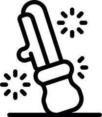 Poster - Cartoon style lightsaber hitting the ground, emitting sparks and light, suitable for fantasy or science fiction projects
