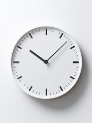 Leinwandbilder - Modern minimalist wall clock design showcasing simple elegance in a clean white aesthetic for any room decor. Generative AI
