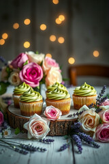 Canvas Print - Lime Matcha Cupcakes