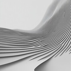 Fototapete - Unique paper wave pattern creates a dynamic visual landscape in shades of gray. Generative AI