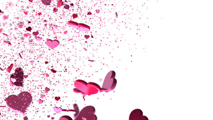 Wall Mural -  Red heart love confettis. Valentine's day falling