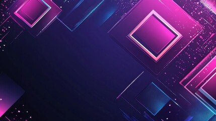 Poster - Abstract template horizontal banner with color square pattern