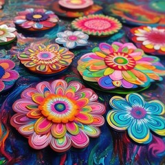 Wall Mural - Colorful Flower Paper Craft