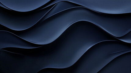 Poster - Textured waves of dark material create a calming visual effect in an abstract composition