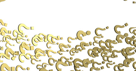 Aufkleber - Infinite question marks on a plane, original three dimensional illustration.