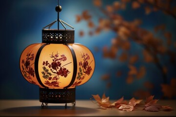 Wall Mural - Chuseok Greetings with Cheongsachorong and Traditional Lantern - Celebrating Asian Tradition and Classical Concept of Full Moon Festival