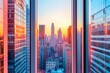 © Евгения Рубцова - Sunrise casts warm light over urban skyline awakening to a new day