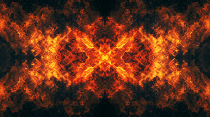Poster - Vibrant abstract patterns created by fiery textures and colors in an explosive display