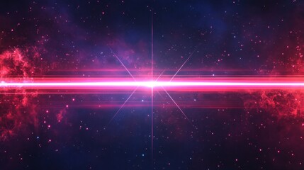 Poster - Red laser light beam effect isolated on transparent background. Vector blue neon line abstract design. Lazer show with sparkle and smoke presentation pointer. Led broadway entertainment illustration