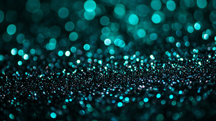 Poster - Shimmering turquoise patterns create a mesmerizing sparkle against a dark background