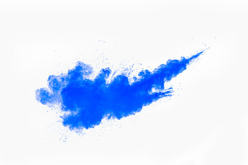 Wall Mural - blue cloud of smoke is floating in the air