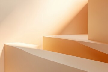 Poster - Architectural design showcasing smooth staircases illuminated by natural light in a contemporary interior setting. Generative AI