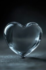 Wall Mural - Heart Shaped Crystal Glass - Symbol of Love And Emotion.