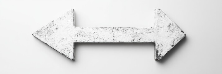 Aufkleber - Directions marked by a weathered two way arrow sign against a plain white background. Generative AI