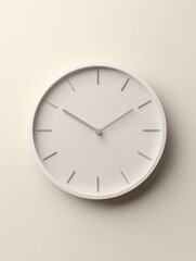 Poster - Minimalist wall clock showcasing sleek design with neutral colors on light background, perfect for modern interiors and decor. Generative AI