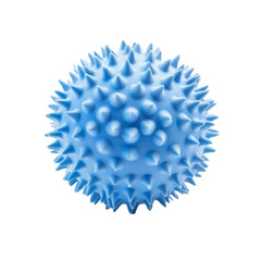 Leinwandbilder - A close-up image shows a blue spiky rubber ball isolated against a black background.  The ball is round and has numerous small pointed protrusions.