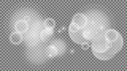 Wall Mural - bokeh circles on transparent background