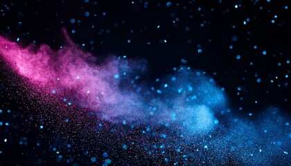 Wall Mural - shimmering blue and pink dust particles suspended in mid air blue particles