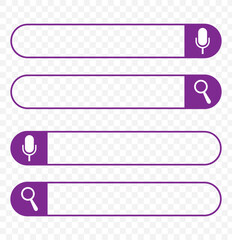 Poster - Search bar, search boxes with shadow on transparent background - stock vector. Internet browser search engine.  Search address and navigation bar icon. Collection of search form templates for websites