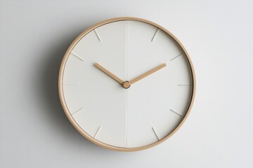 Leinwandbilder - Modern wall clock with minimalist design hanging on light colored wall in a serene indoor environment. Generative AI