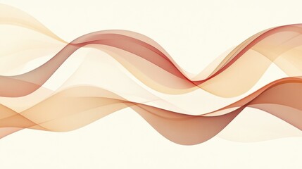 Aufkleber - Abstract wave design with soft curves and warm hues in a minimalist style. Generative AI