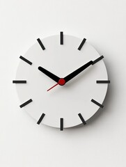 Leinwandbilder - Minimalist wall clock displaying time in a modern design setting with black and red accents on a white background. Generative AI